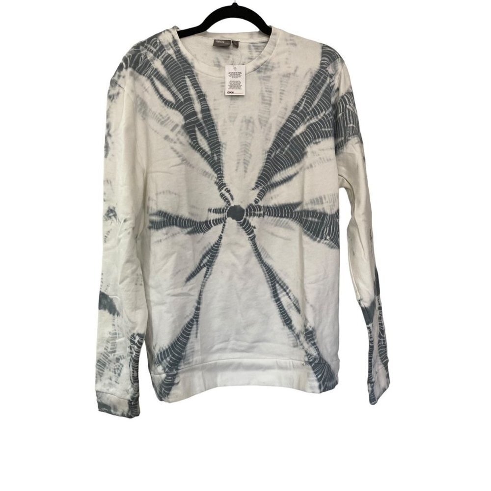 NWT ASOS White and Gray Tie Dye Women's Sweatshirt Medium - Picture 3 of 5